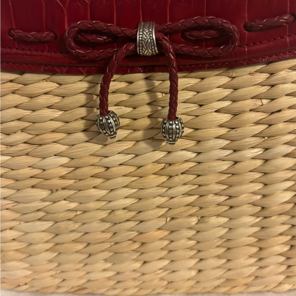 NWOT Brighton Woven and Red Leather Bag - Picture 9 of 9
